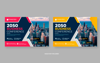 Corporate abstract business conference flyer and invitation banner live webinar