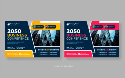 Flyer voor zakelijke abstracte zakelijke conferenties of live webinar