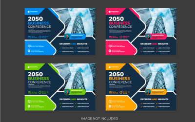 Folleto de conferencia de negocios abstracto corporativo o folleto y banner de invitación Seminario web en vivo Diseño