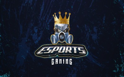 Логотип Esport Skull and Gold Crown Game для команды