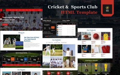 Falcon - Modello di sito Web HTML5 per club sportivi e di cricket