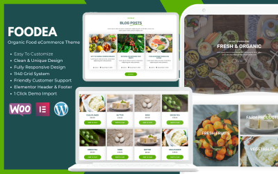 Foodea - Tema de Elementor de WordPress para alimentos orgánicos