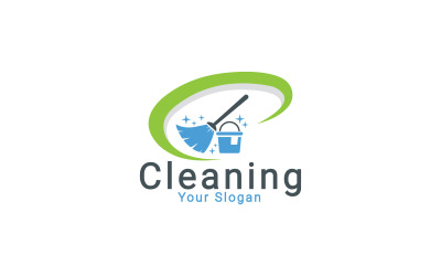 Hausreinigungslogo, Reinigungsservice-Logo, Reinigungsfirmenlogo, Hauswäsche-Logo-Vorlage