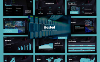 Hosted hosting és webszolgáltatások PowerPoint sablon