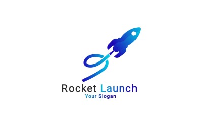 Logo de fusée de démarrage, logo de lancement, logo de lancement de fusée, modèle de logo de fusée
