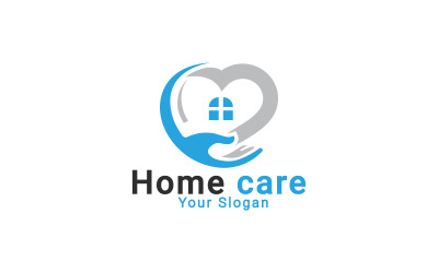 Logo de soins à domicile, logo rester à la maison, logo de maison de retraite