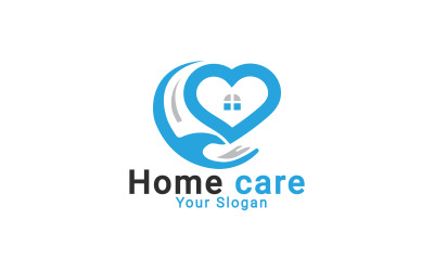Logotipo de atención domiciliaria, logotipo de estancia en el hogar, plantilla de logotipo de hogar de ancianos