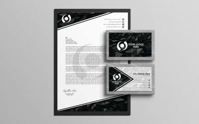 Carta intestata di lusso professionale nera e design di biglietti da visita - Identità aziendale