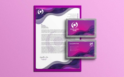 Kreativní přechod tekutý abstraktní design hlavičkového papíru a vizitky - Corporate Identity