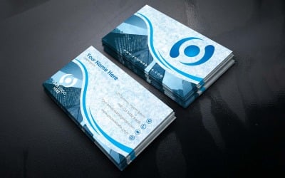 Modern Blue Company Business Card Design -  Corporate Identity
