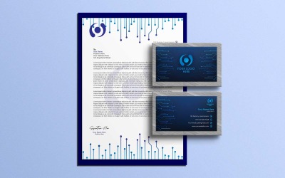 Professional Technology Letterhead And Business Card Design - Corporate Identity