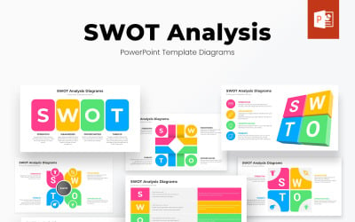 Progettazione del modello di infografica di PowerPoint per l&amp;#39;analisi Swot