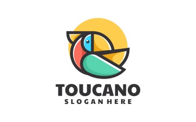 Proste logo maskotki Tukan 3
