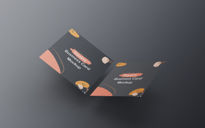 Square Business Card Mockup PSD Template Vol 11