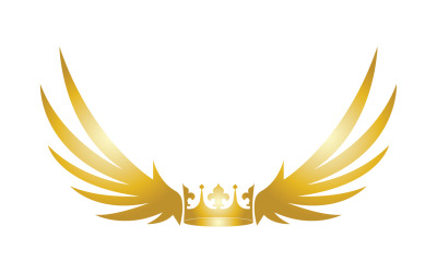 Alas Corona Logotipo Y Símbolo Vector 12