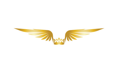 Skrzydła Korona Logo I Symbol Wektor 8