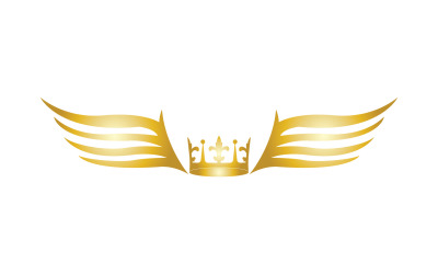 Wings Crown logó és szimbólum vektor 14