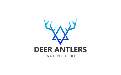 Deer Antlers Logotyp Och Skogen Logotyp Mall