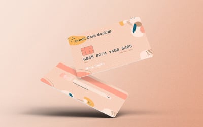 Kreditkort Mockup PSD-mall Vol 48