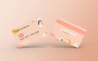 Kreditkortsmockup PSD-mall Vol 14