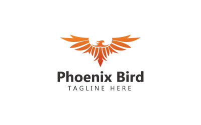 Logo d&amp;#39;oiseau Phoenix et logo d&amp;#39;oiseau de feu Phoenix volant enflammé