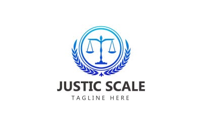 Logo dello studio legale e modello di logo della scala della giustizia