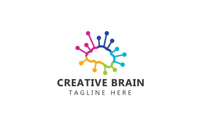 Logo kreativního mozku a šablona loga umělé inteligence