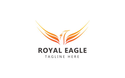 Royal Eagle logó és elegáns Royal Wing logó sablon