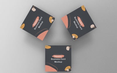 Square Business Card Mockup PSD Template Vol 17