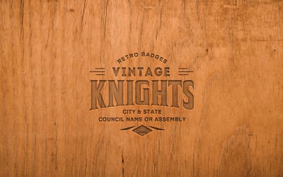 Wood Logo Mockup PSD Template Vol 02