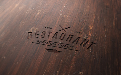 Wood Logo Mockup PSD Template Vol01
