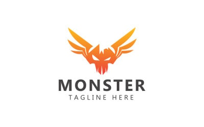 Modèle de logo de jeu sombre et de logo de monstre