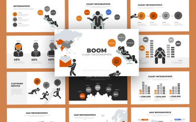 Modello di PowerPoint per l&amp;#39;analisi infografica del grafico del boom