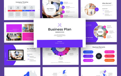 Modelo de slides do Google plano de negócios BizPlan