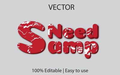 Behöver prov | Premium Need Samp Realistisk textstil | Redigerbar vektor behöver provtexteffekt