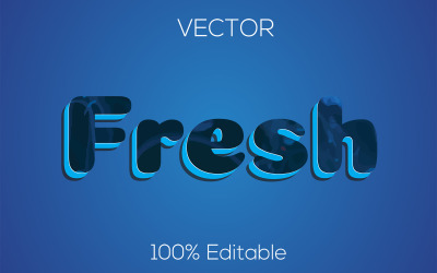 Färsk | Fräsch realistisk textstil | Premium redigerbar vektor färsk texteffekt