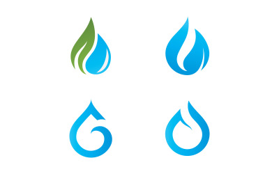 goccia d&amp;#39;acqua natura Logo Template disegno vettoriale illustrazione V10