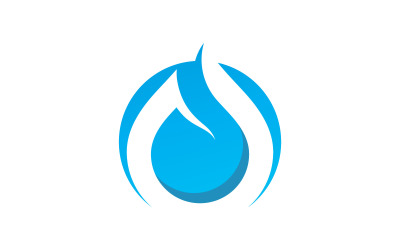 goccia d&amp;#39;acqua natura Logo Template disegno vettoriale illustrazione V8