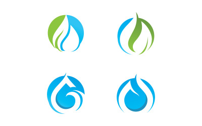 goutte d&amp;#39;eau nature Logo Template vector illustration design V5