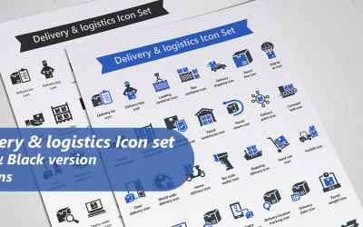 Šablona sady ikon dodávky a logistiky