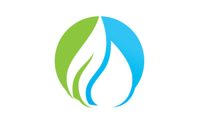 Wassertropfen Natur Logo Template Vektor-Illustrationsdesign V9