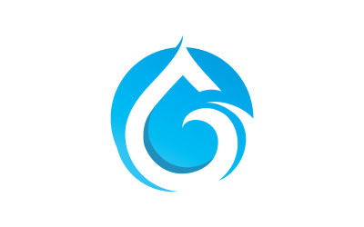 Wassertropfennatur Logo Template-Vektorillustrationsdesign V7