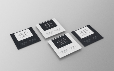 Fyrkantigt visitkort Mockup PSD-mall Vol 34