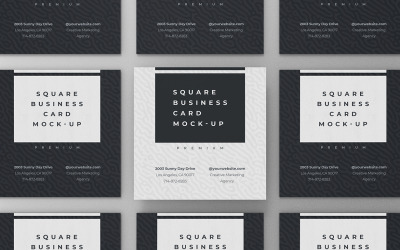 Fyrkantigt visitkort Mockup PSD-mall Vol 40