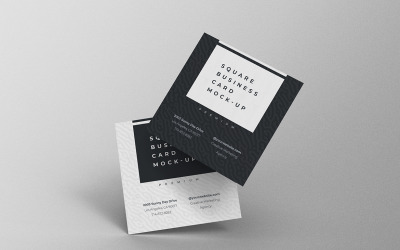 Fyrkantigt visitkort Mockup PSD-mall Vol 44