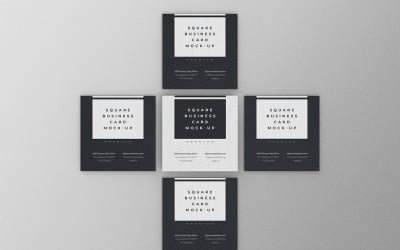 Fyrkantigt visitkort Mockup PSD-mall Vol 45