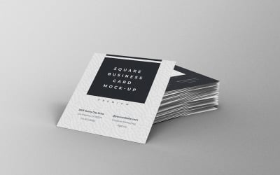 Fyrkantigt visitkort Mockup PSD-mall Vol 51