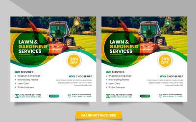 Landbouw- en landbouwdiensten social media post en tuinieren social media banner