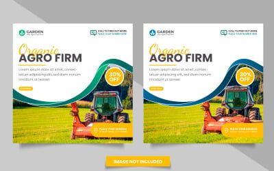 Landwirtschaftliche und landwirtschaftliche Dienstleistungen Social Media Post und Rasengartenarbeit Social Media Banner Vektor