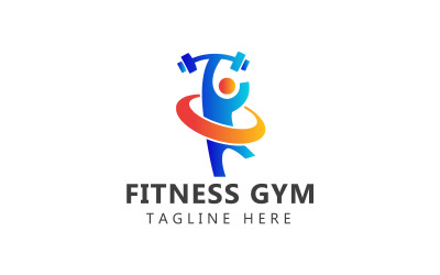 Logo de la salle de fitness et modèle de logo de l&amp;#39;homme athlétique